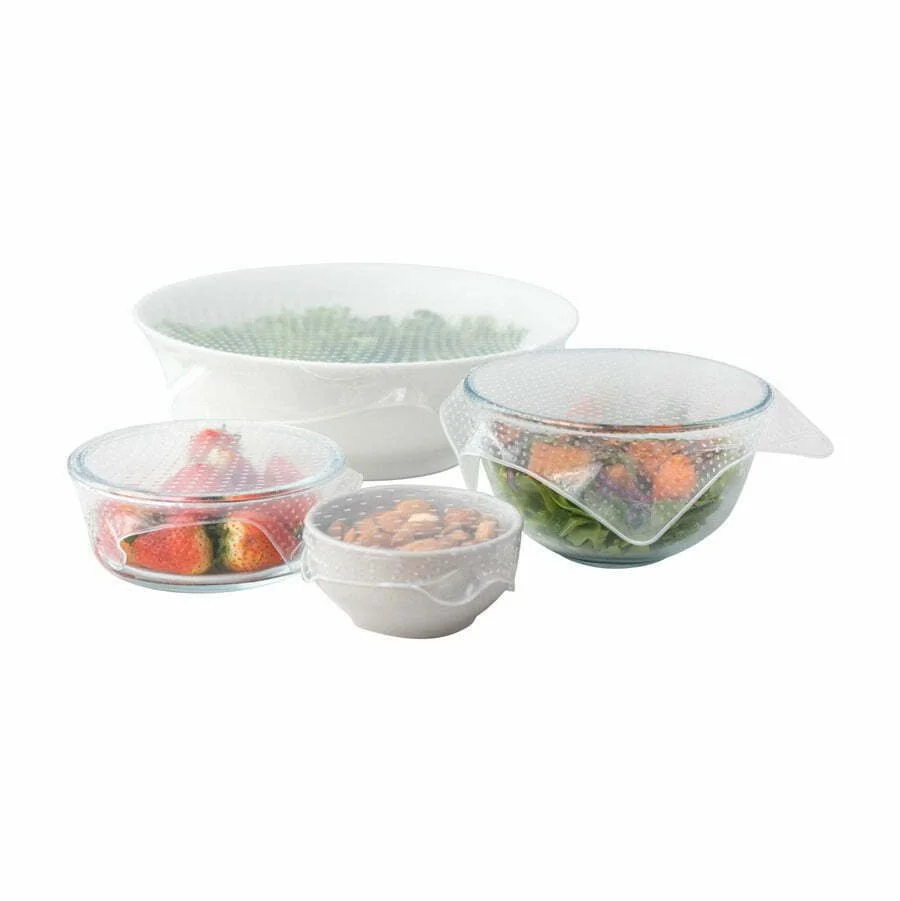 Set de 4 tapas de silicona planas