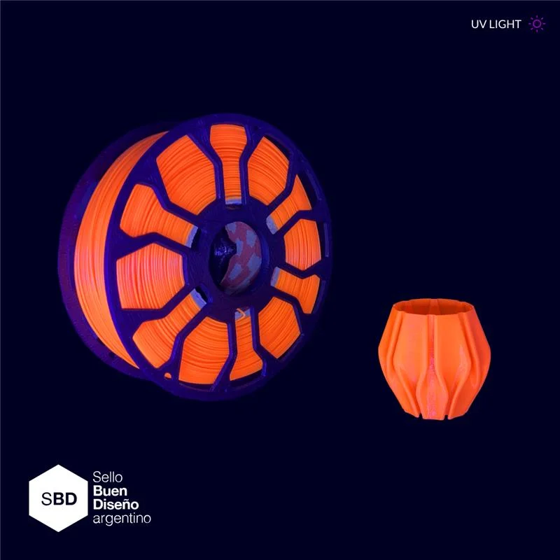 Naranja Fluo CON CARRETEL Filamento Hellbot ECOFILA PLA 1,75mm 1kg ECOFILA 3637