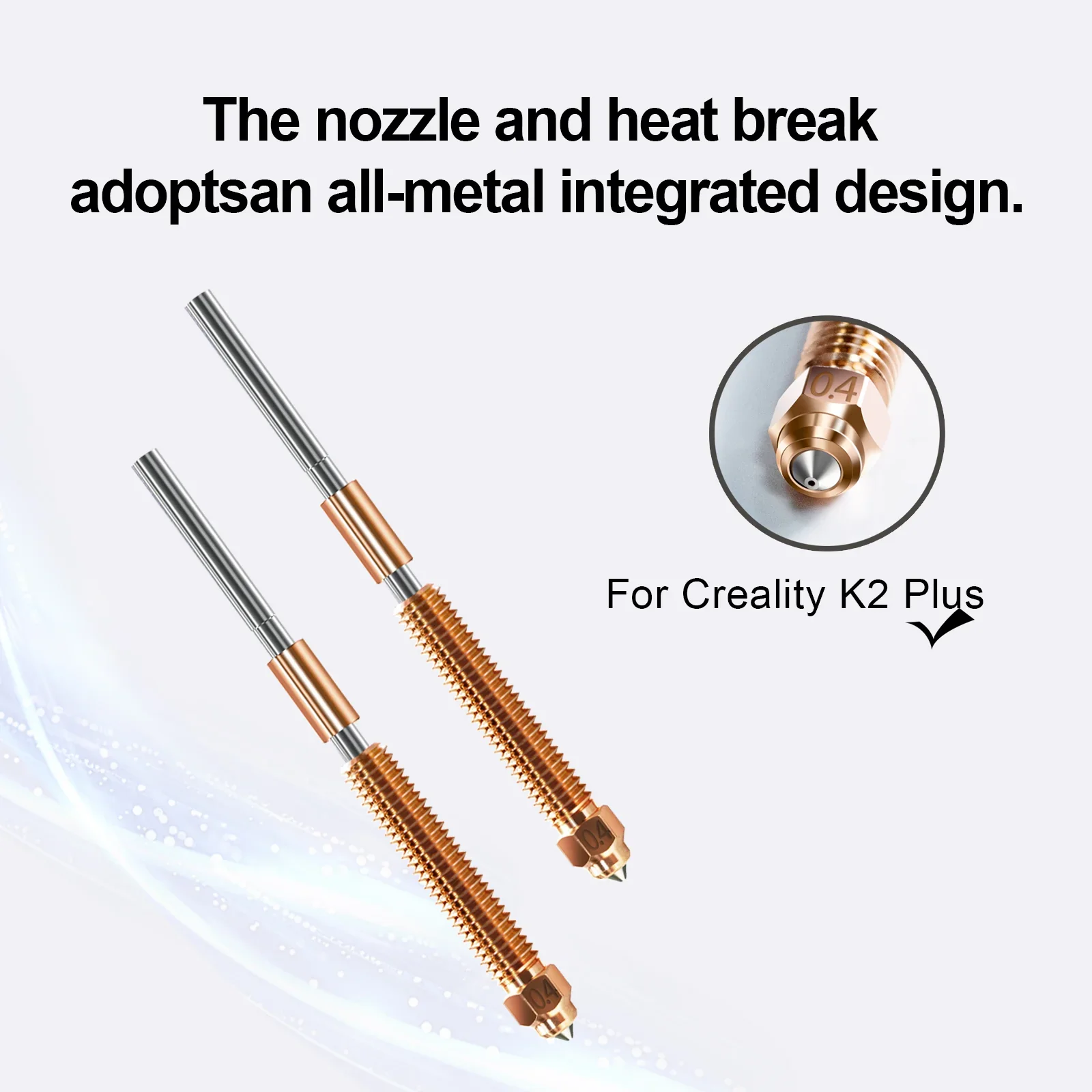 Boquilla Nozzle Unicorn 0.4mm K2 HI ENDER  5 PLUS  GENERIDO PARA Creality  K204175 MA3 TRNZ-K2-04175