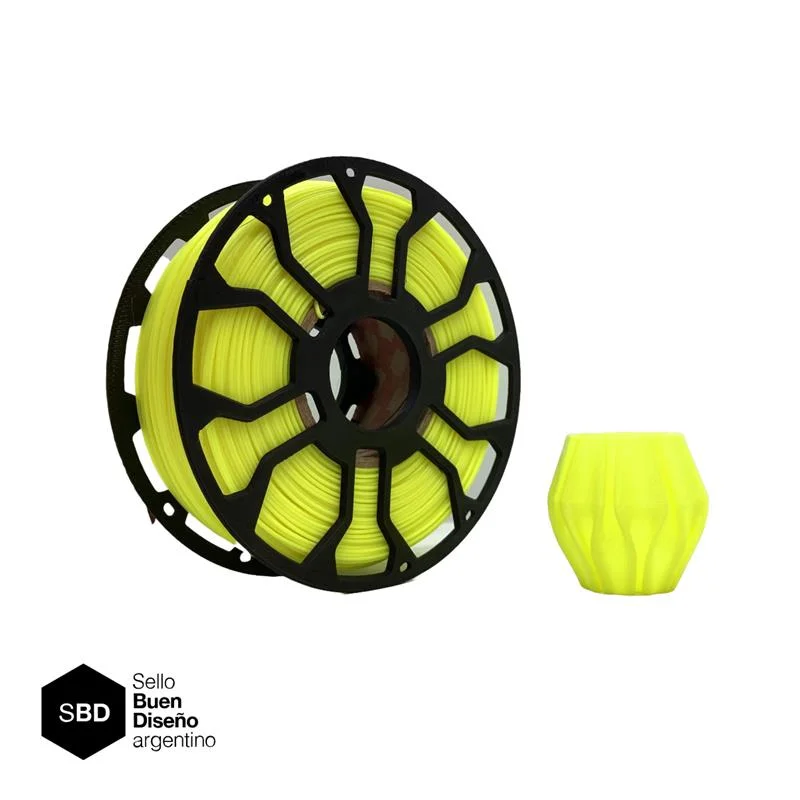 Amarillo Fluo CON CARRETEL Filamento Hellbot ECOFILA PLA 1,75mm 1kg ECOFILA 3611