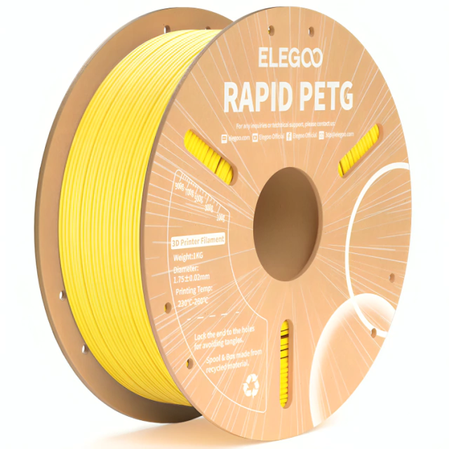 AMARILLO PETG RAPID Elegoo Diámetro Filamento 1,75mm 1kg Elegoo 50.203.0221