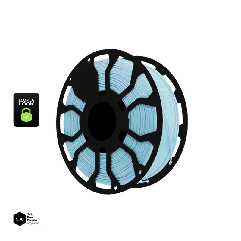 CELESTE PASTEL CON CARRETEL PLA Filamento 3D Hellbot 1Kg 1.75mm ECOFILA 3617