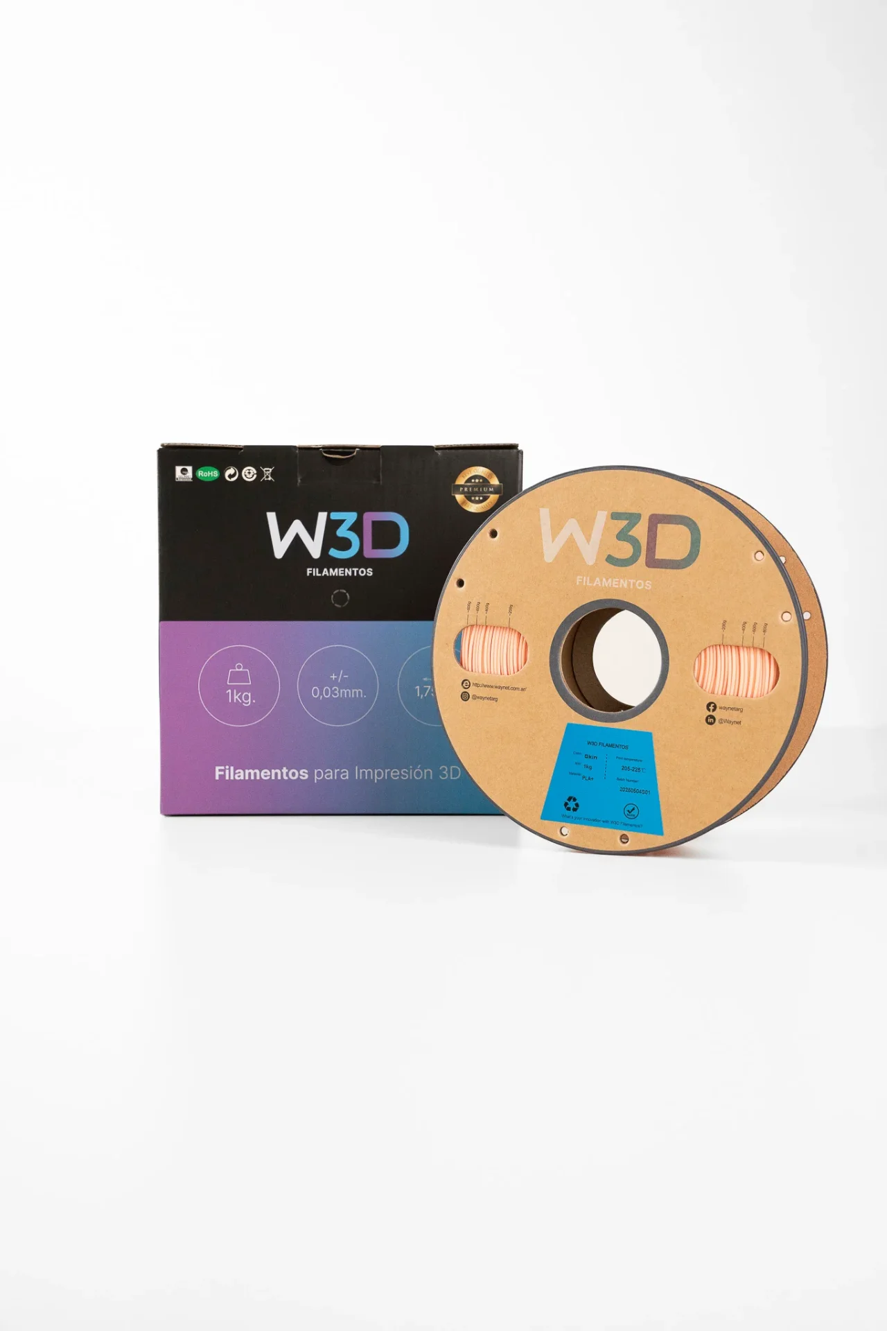 PIEL (Skin) PLA W3D FILAMENTO 3D 1.75MM 1KG 0101013