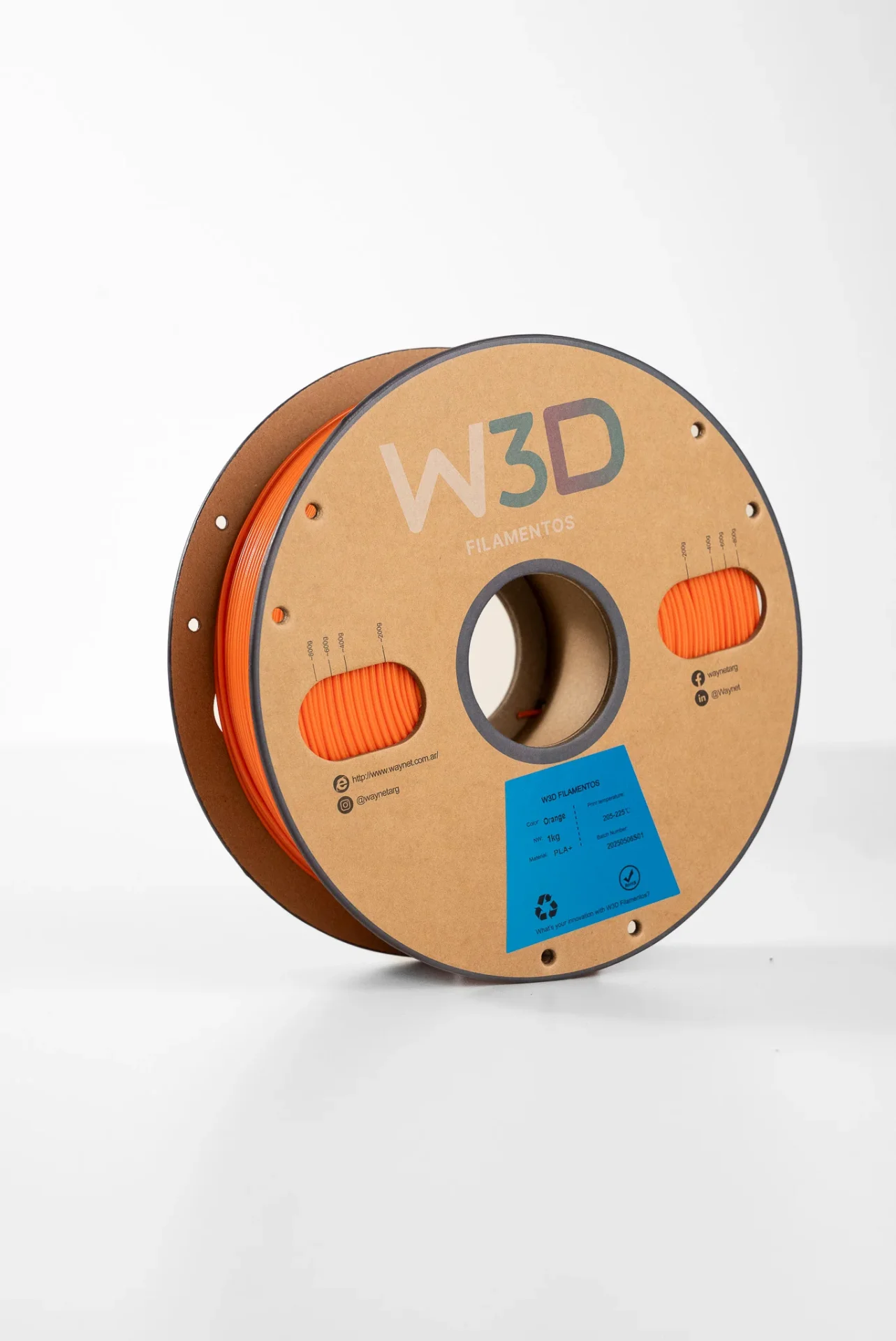 NARANJA (Orange) PLA W3D FILAMENTO 3D 1.75MM 1KG 0101007