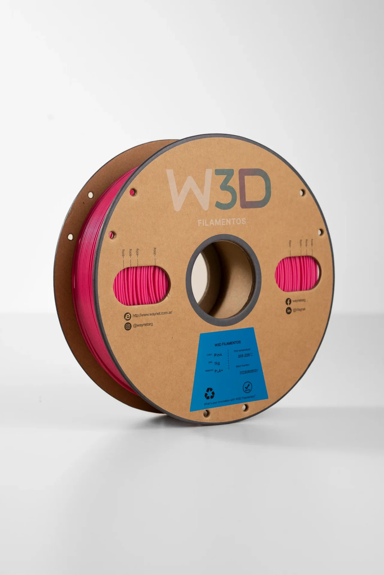 ROSA (Pink) PLA W3D FILAMENTO 3D 1.75MM 1KG 0101010