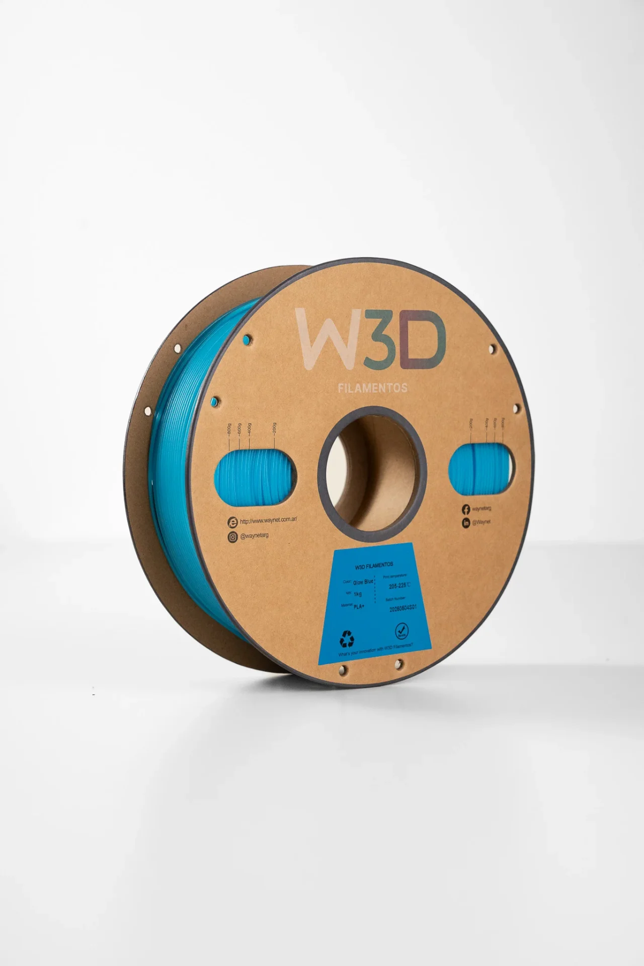 CELESTE (Glow Blue) PLA W3D FILAMENTO 3D 1.75MM 1KG 0101014
