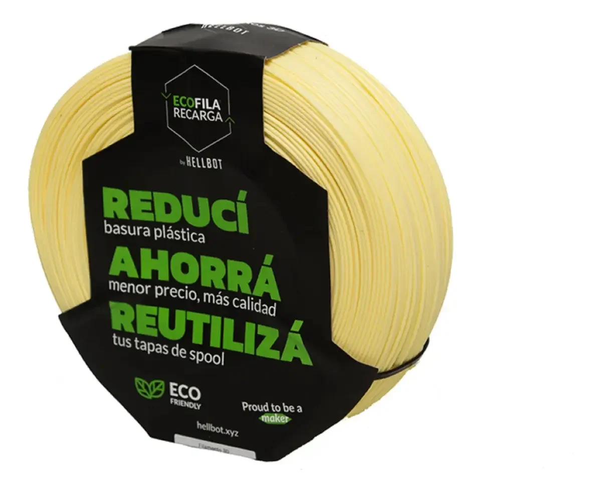 Vainilla Pastel  SIN CARRETEL RECERGA PLA Filamento Hellbot ECOFILA 1Kg 1,75mm 3645