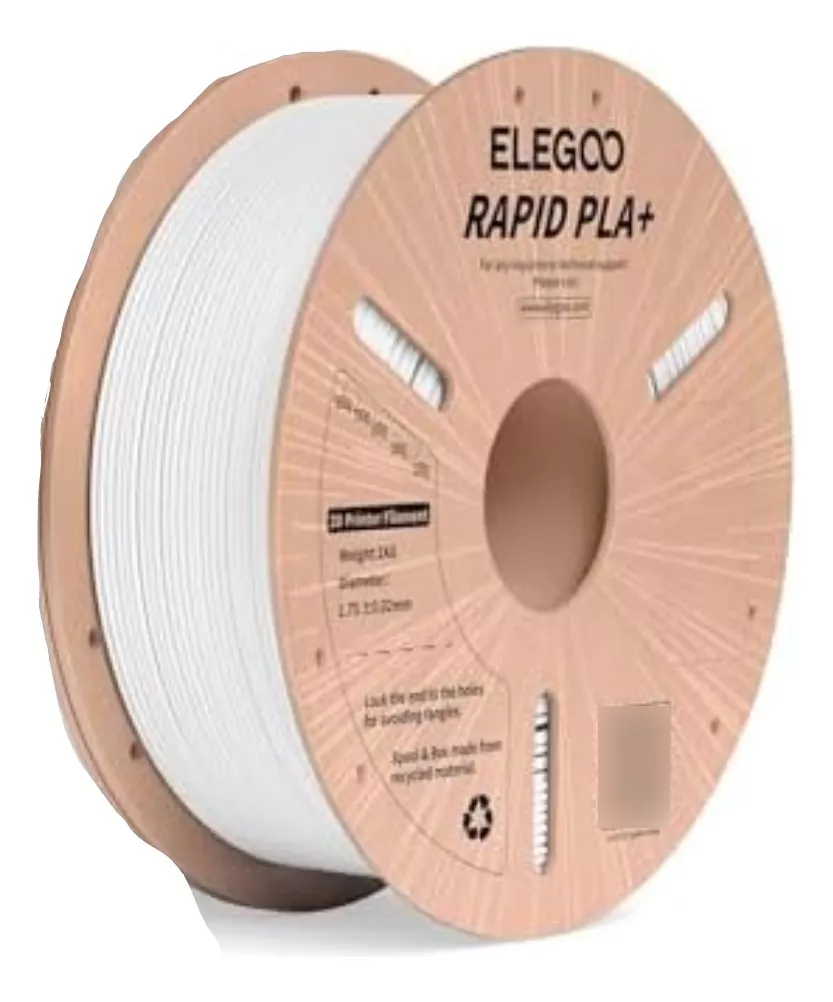 BLANCO PLA+ Elegoo Filamento Diámetro ELEGOO RAPIDO  -1.75mm-1KG  50.203.0115