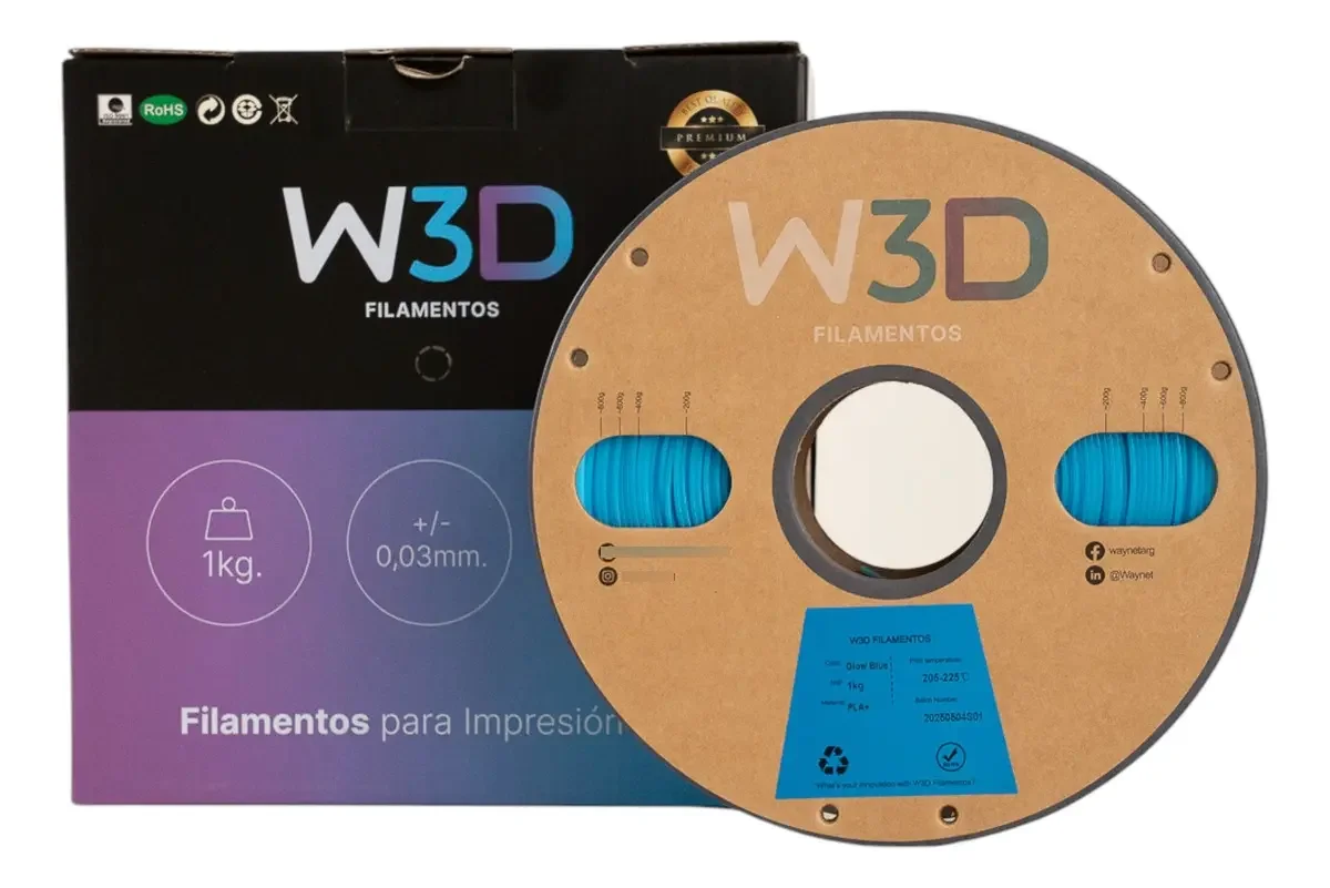 MATTE CELESTE (matte Light blue) PLA W3D FILAMENTO 3D 1.75MM 1KG 0104012
