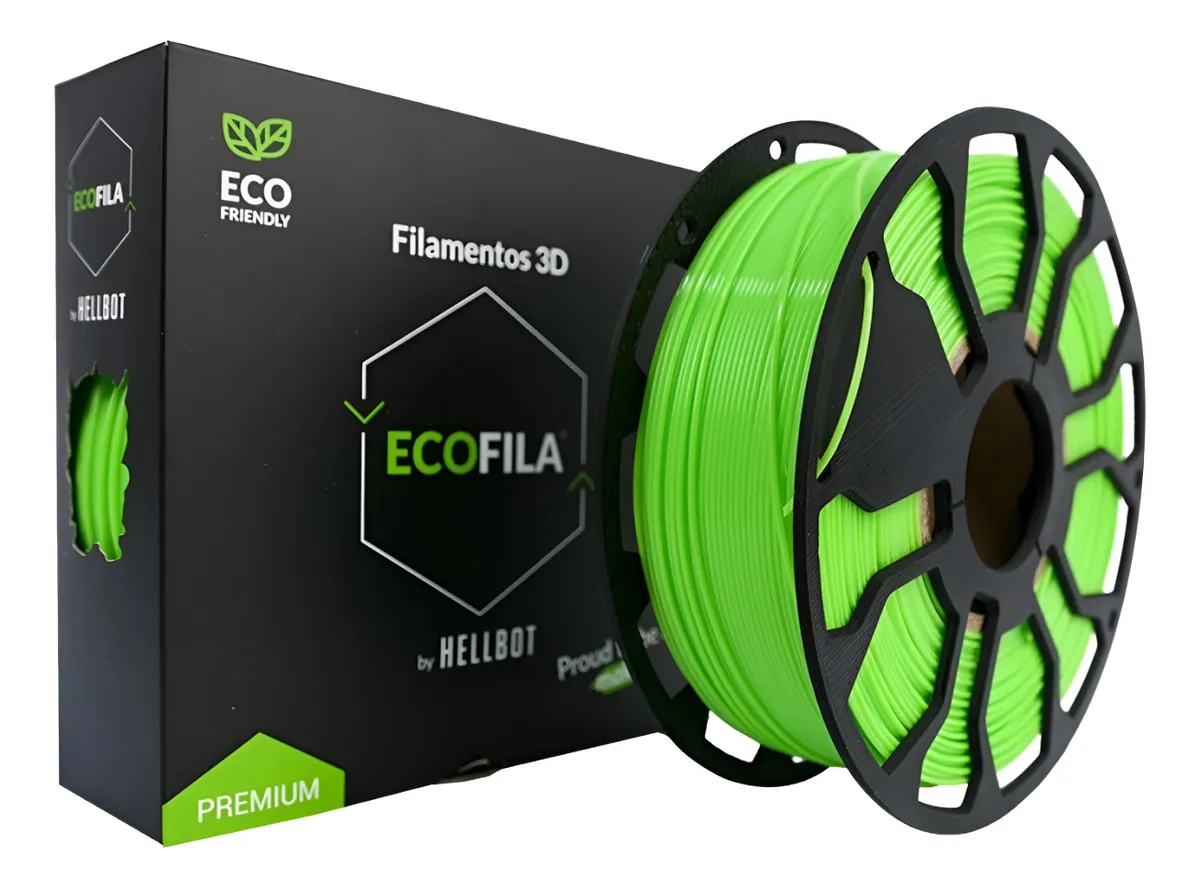 Verde claro CON CARRETEL PLA HELLBOT Filamento 3D 1,75mm x 1KG ECOFILA 3646