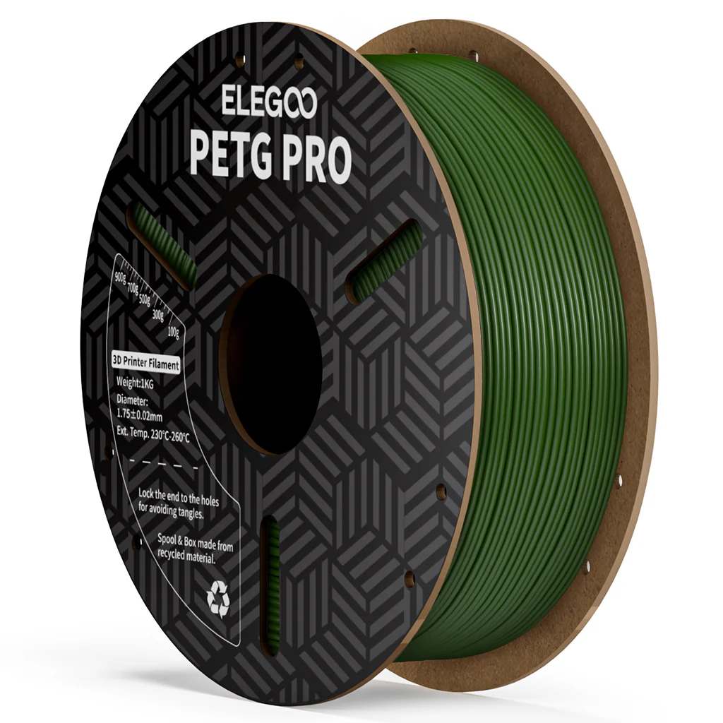 VERDE OLIVA Elegoo Diámetro Filamento PETG PRO ELEGOO  -1.75mm-1KG 50.203.0449