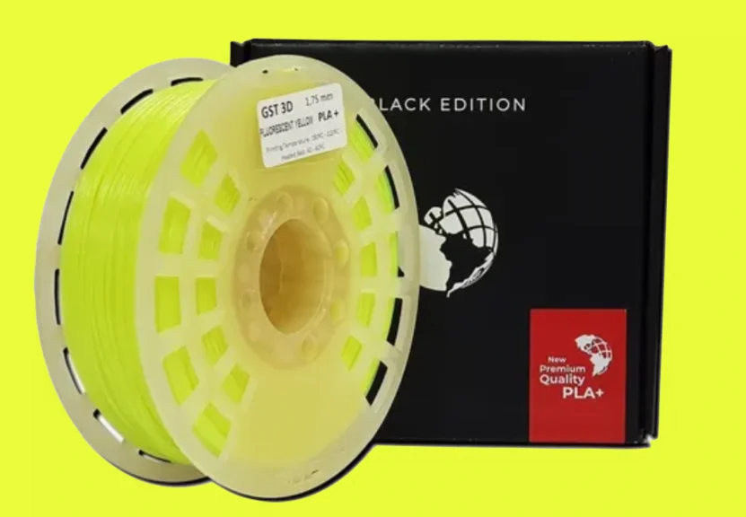 SILK AMARILLO FLUO  YELLOW FLUO GST con CAJA PLA SILK Filamento 3D 1.75 1KG