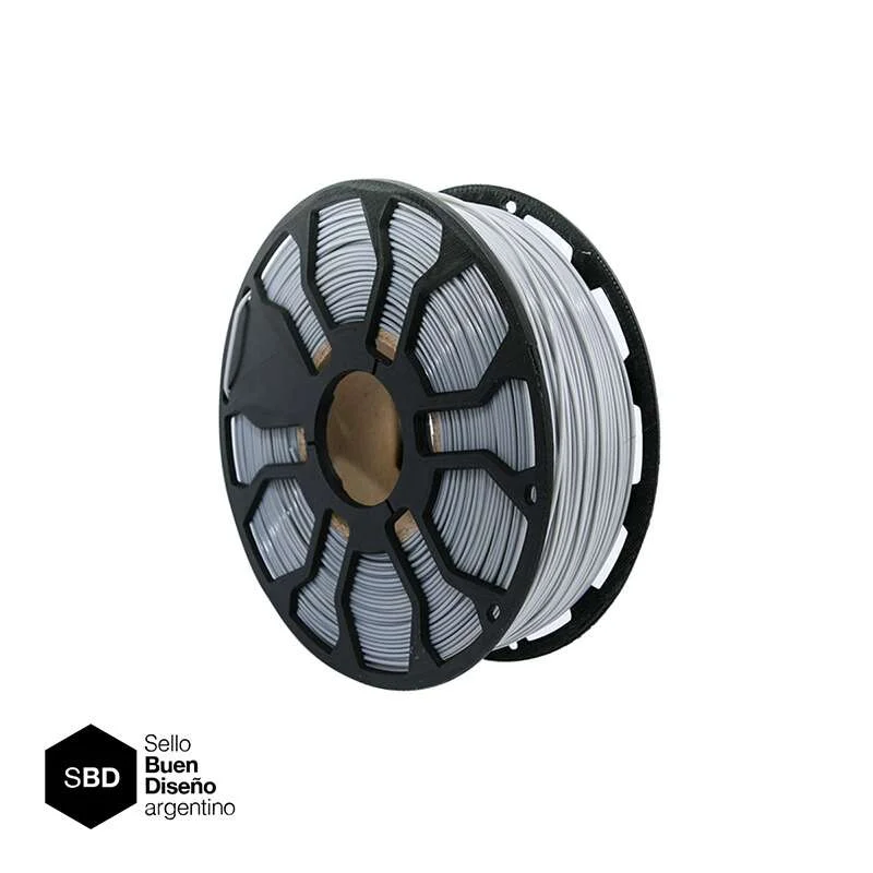 GRIS CON CARRETEL PLA HELLBOT Filamento 3D 1,75mm x 1KG ECOFILA 3595
