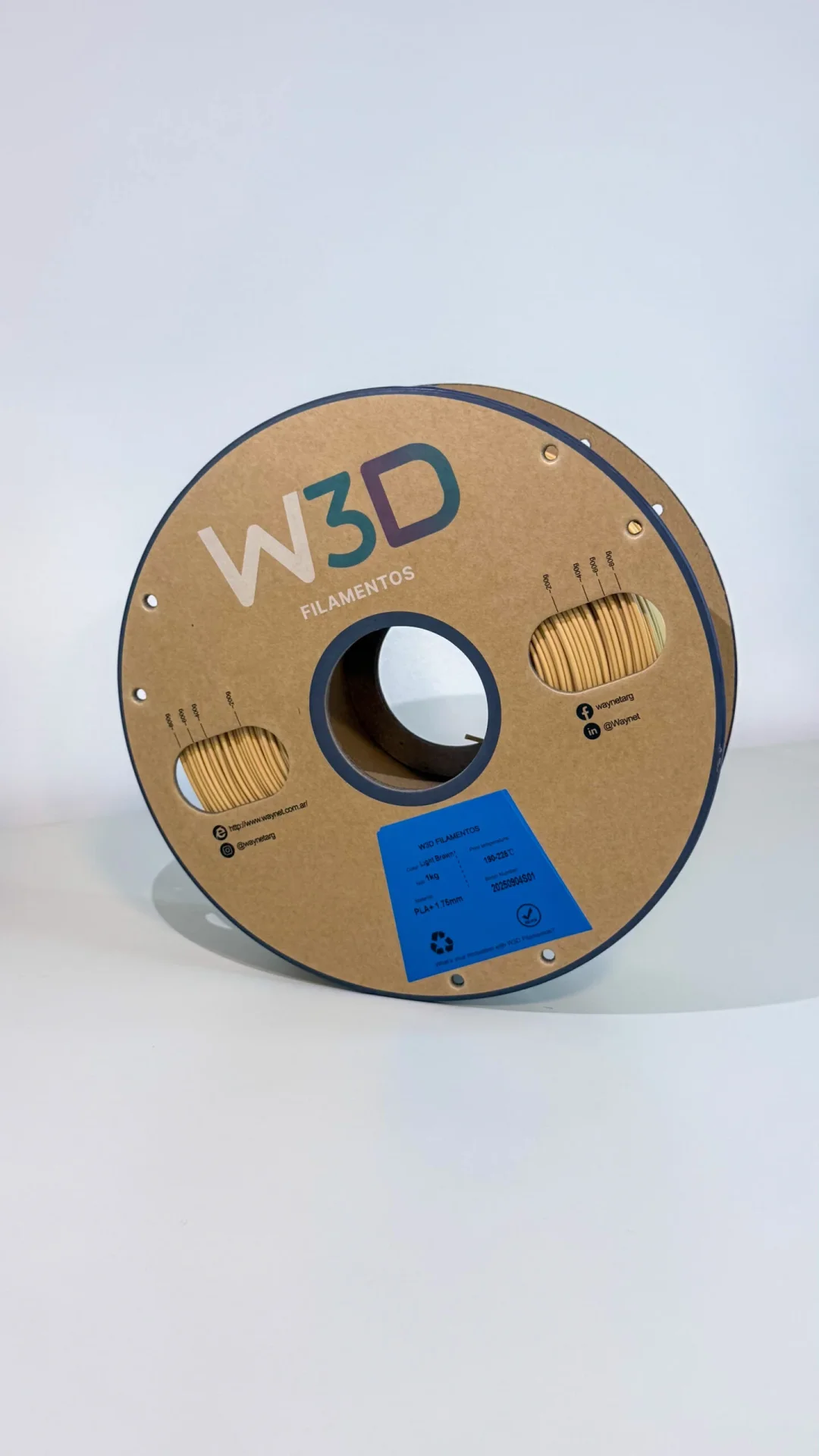 MARRON CLARO (Light Brown) PLA W3D FILAMENTO 3D 1.75MM 1KG 0101015
