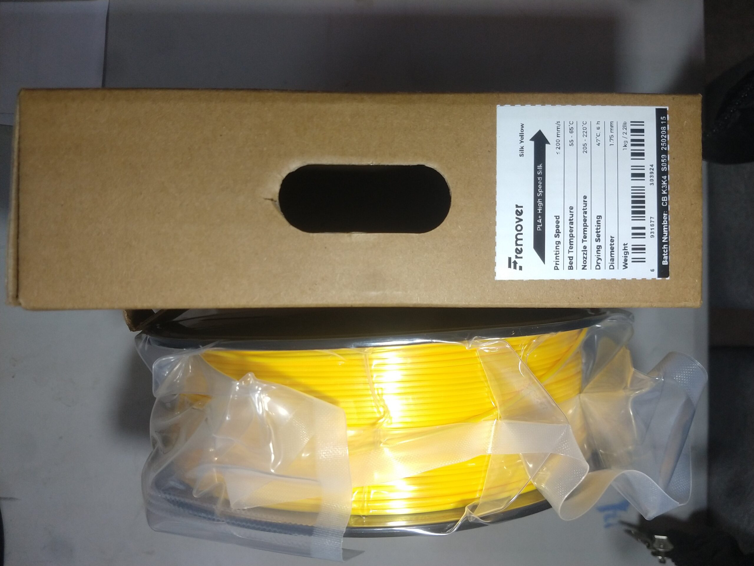 AMARILLO Silk Filamento PLA  Fremover silk yellow x1kg