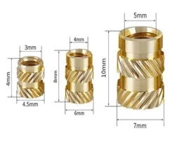 Knurled copper nut M4*8*OD 6 insertos impresion 3d  Nut-M4*8*6 C22