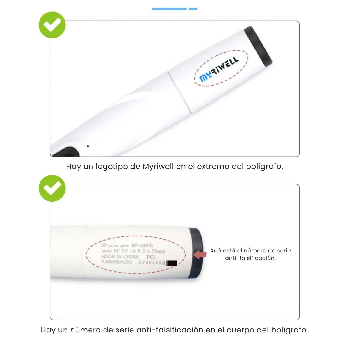Lapiz Impresora 3d MYRIWELL Lapicera Usb Baja Temperatura Filamentos
