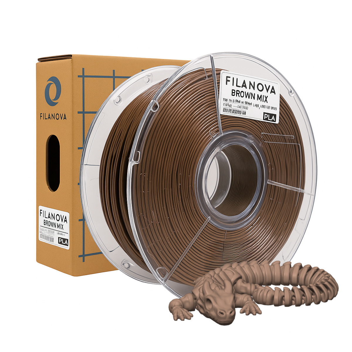 MARRON Brown Mix PLA Filanova x 1Kg Filamento 1.75