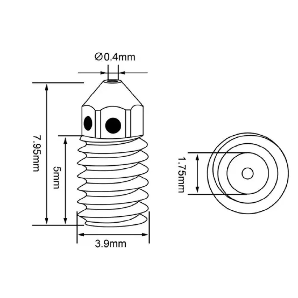 Pico 0.4mm NOZZLE bronce Bambu Lab A1 - A1 mini NOZLE 32805 MA5