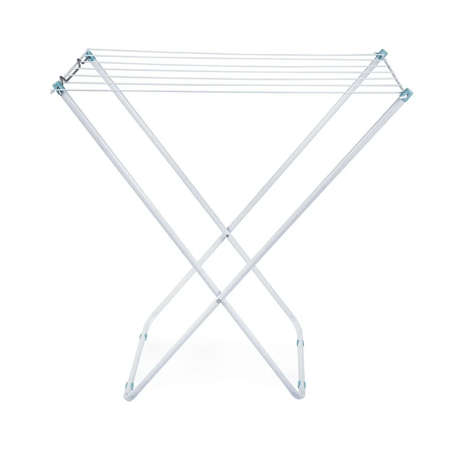 Tender de ropa, Tendedero, plegable de acero, sin alas, color blanco  MOR 006104