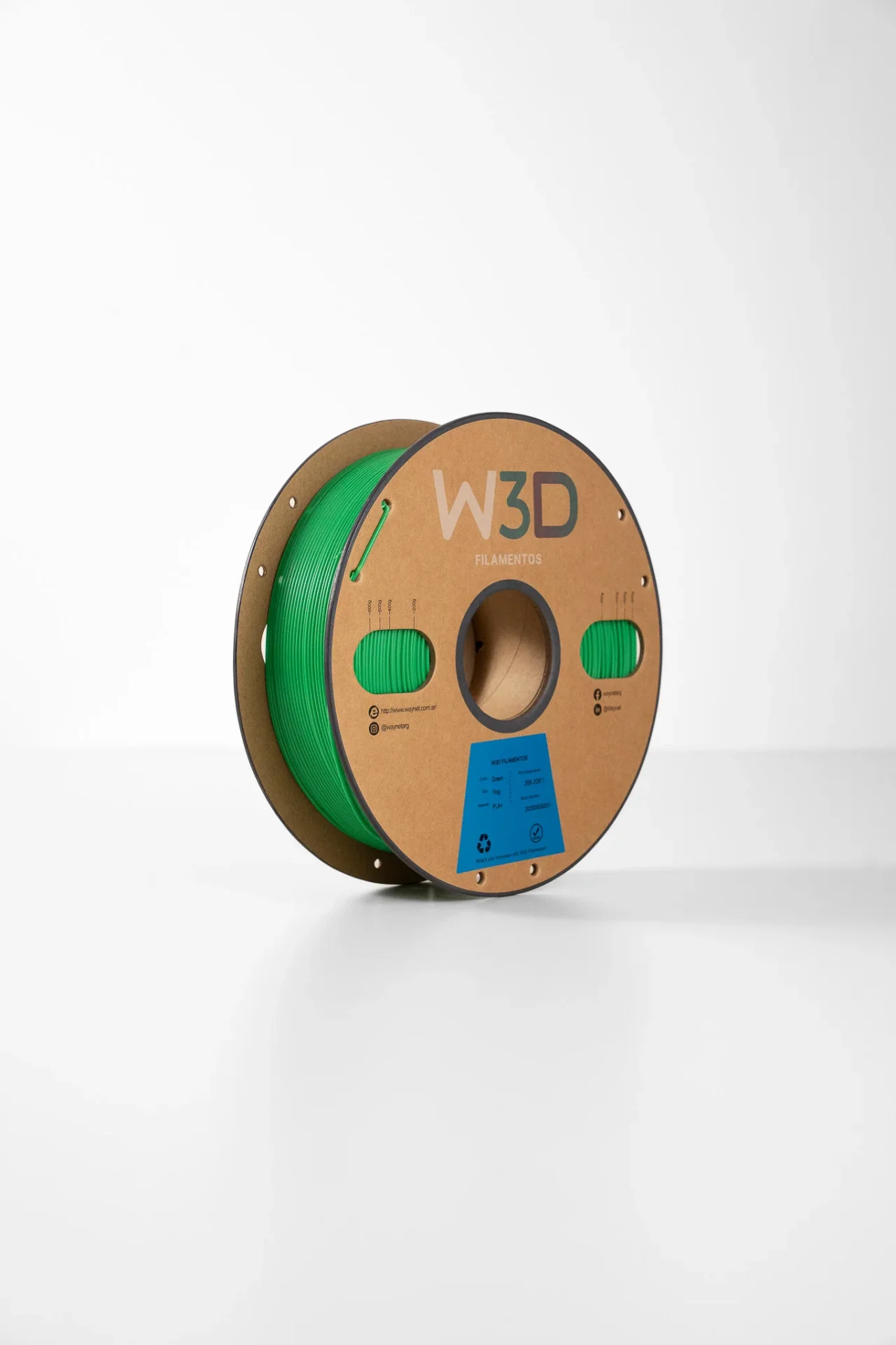 VERDE (Green) PLA W3D FILAMENTO 3D 1.75MM 1KG 0101008