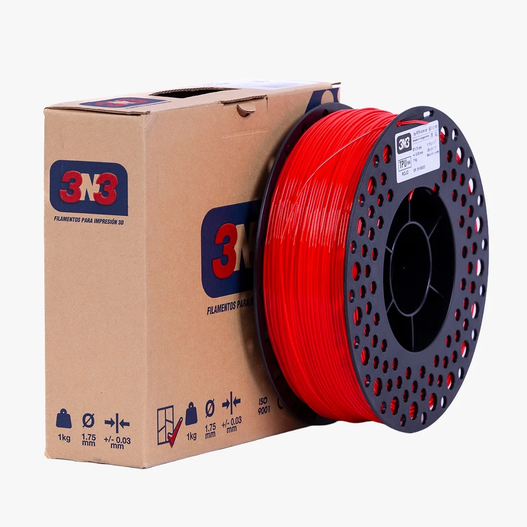 TPU 1 Kg 3nFLEX ROJO TPU 3N3 FILAMENTO 3D 1.75MM 1Kg M83IRJ175CJ