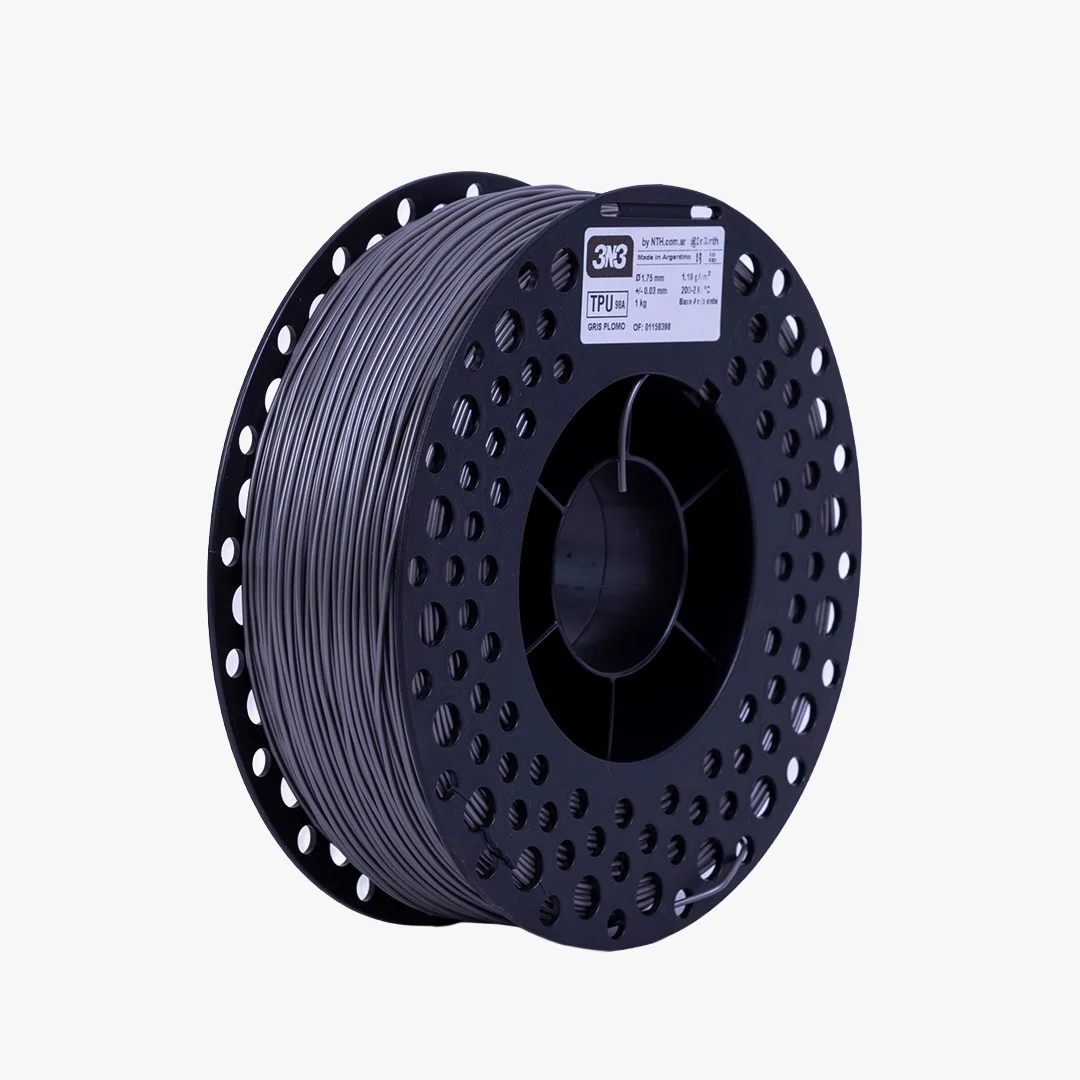 TPU 1 Kg 3nFLEX GRIS PLOMO TPU 3N3 FILAMENTO 3D 1.75MM 1Kg M83IGR175CJ