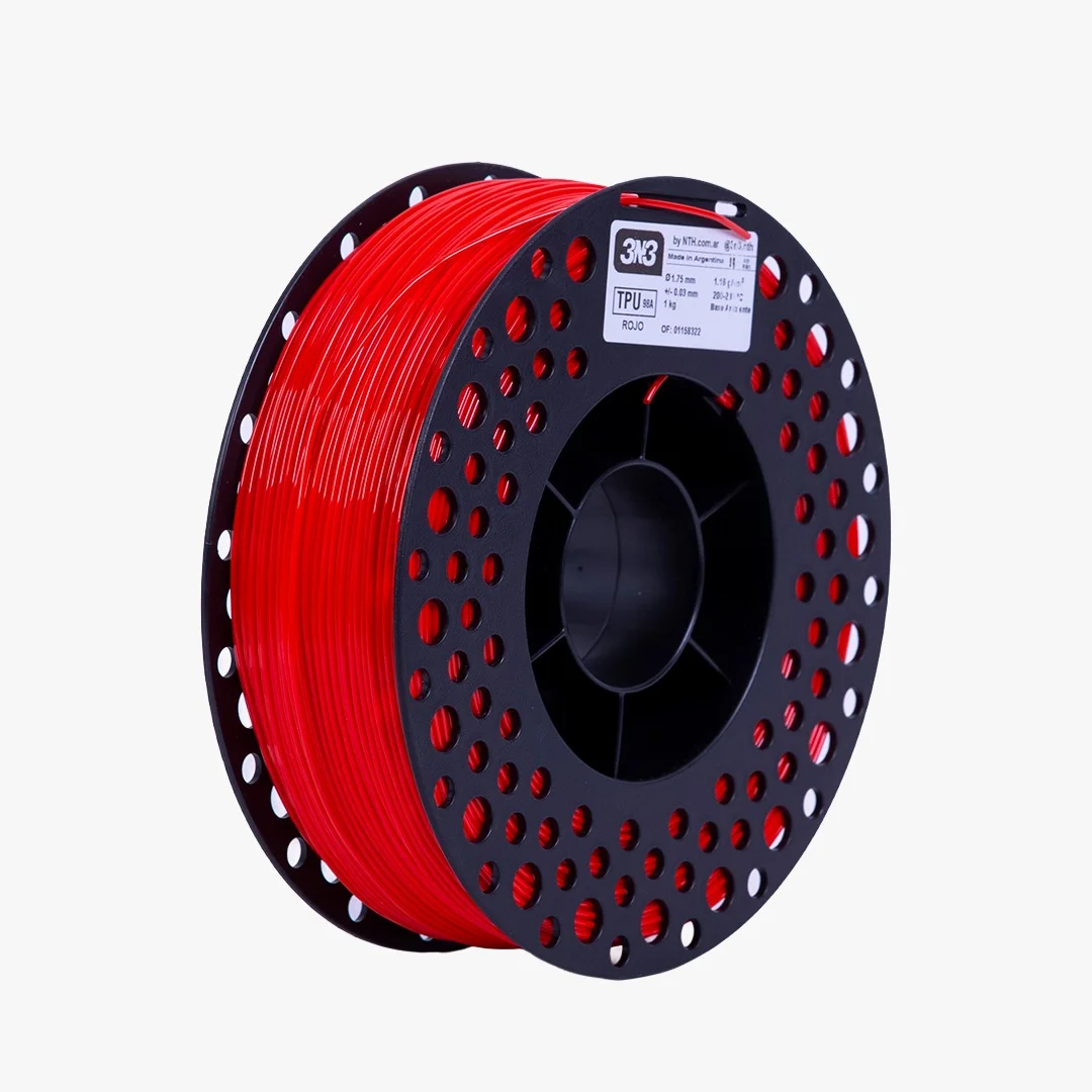 TPU 1 Kg 3nFLEX ROJO TPU 3N3 FILAMENTO 3D 1.75MM 1Kg M83IRJ175CJ