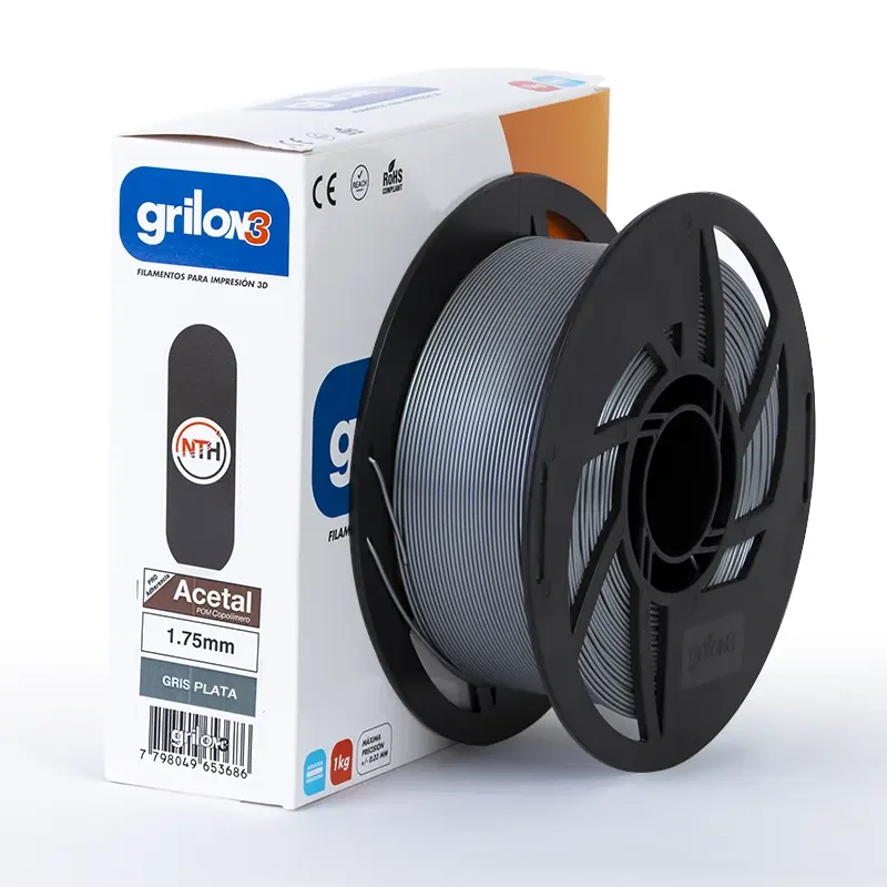 GRIS PLATA Acetal GRILON FILAMENTO 3D 1.75MM 1 KG