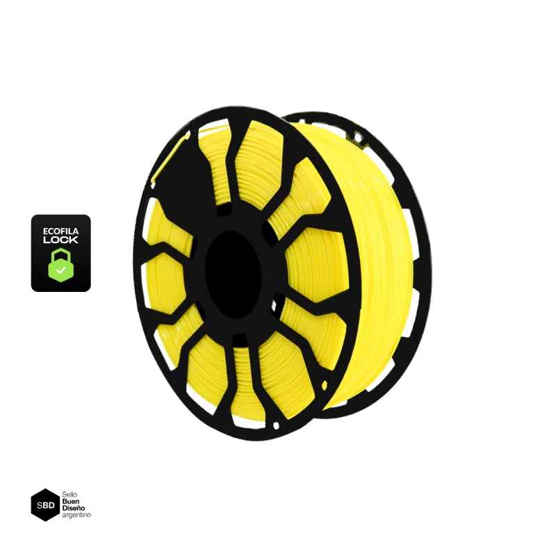 Amarillo CON CARRETEL PLA HELLBOT Filamento 3D 1,75mm x 1KG ECOFILA 3594