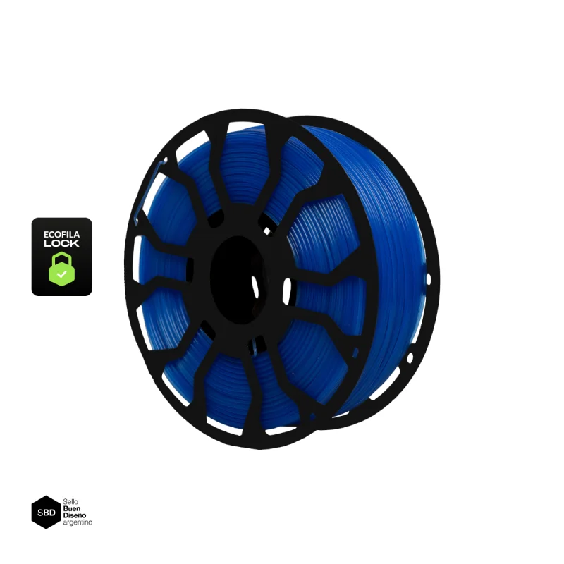 AZUL CON CARRETEL PLA HELLBOT Filamento 3D 1,75mm x 1KG ECOFILA 3586