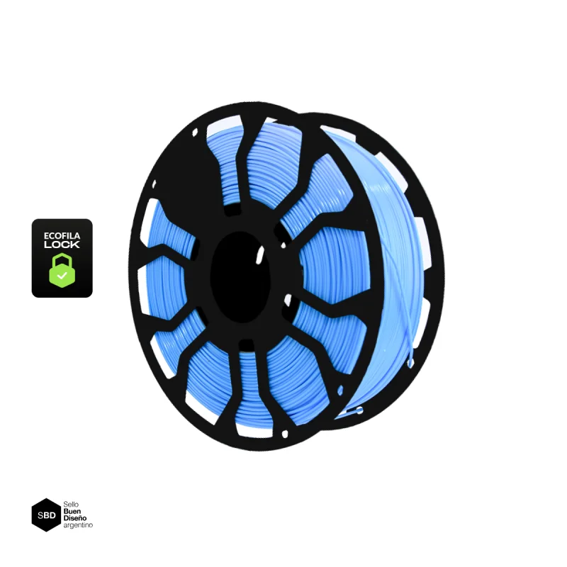 CELESTE CON CARRETEL PLA HELLBOT Filamento 3D 1,75mm x 1KG ECOFILA 3616
