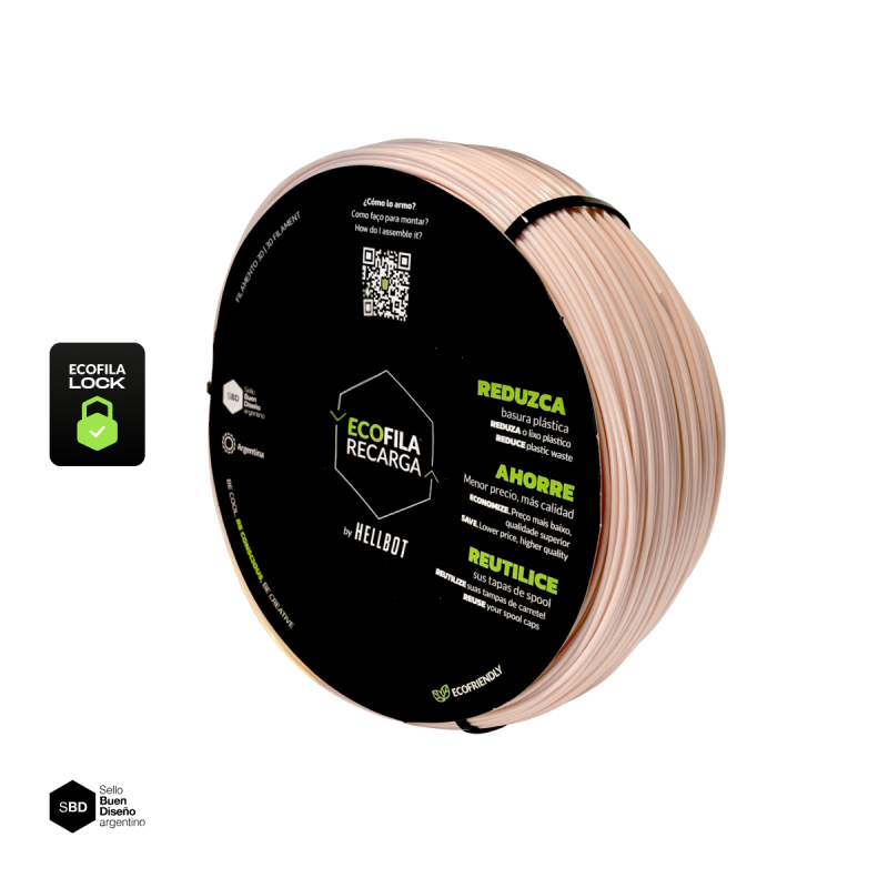 PIEL SIN CARRETEL Filamento Hellbot ECOFILA PLA 1,75mm 1kg ECOFILA 4361