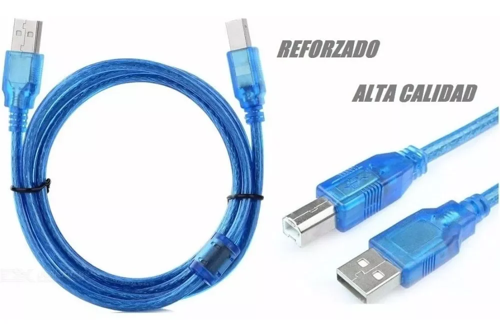 Cable Usb corto Para Impresora Mallado Con Filtro
