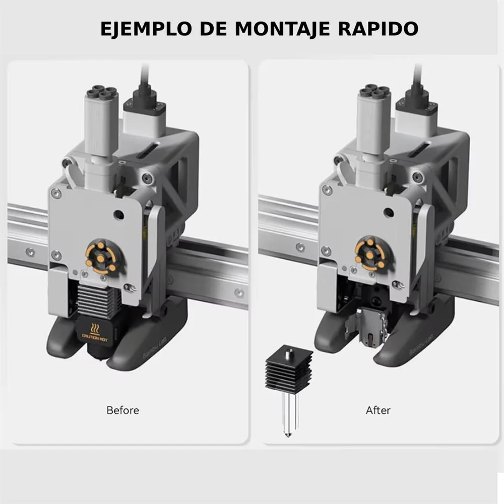 0.6 A1 Hotend Bambu Lab  alta velocidad Acero Inoxidable pico Upgrade generico 32793 C3