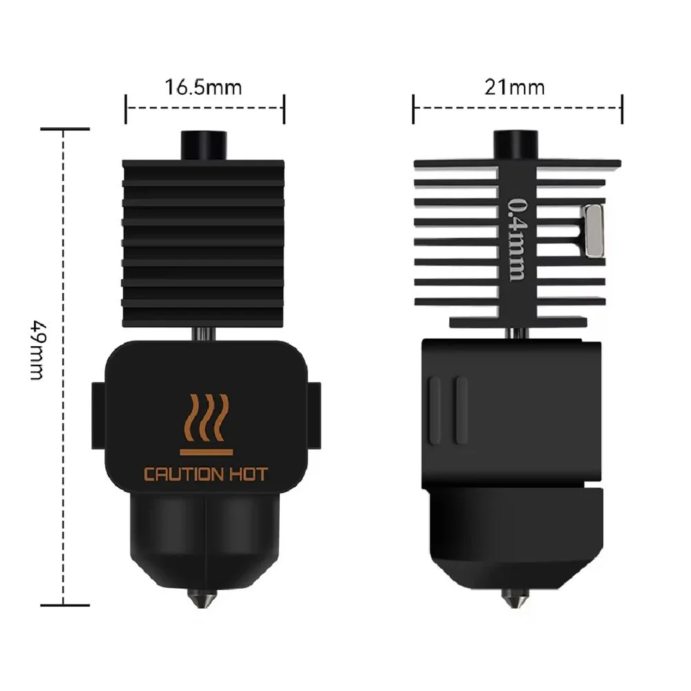 0.4 Hotend Bambu Lab A1 CON PICO INTERCAMBIABLE DE ALTA VELOCIDAD - Acero Inoxidable pico Upgrade generico C4 32792