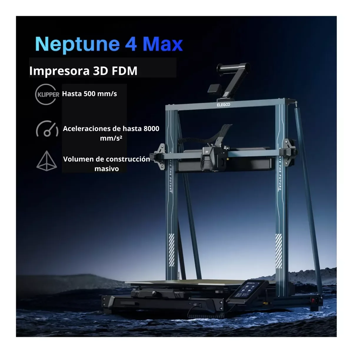 PREVENTA  Neptune 4 max 420x420x480mm Klipper 500mms Impresora 3D FDM ELEGOO 