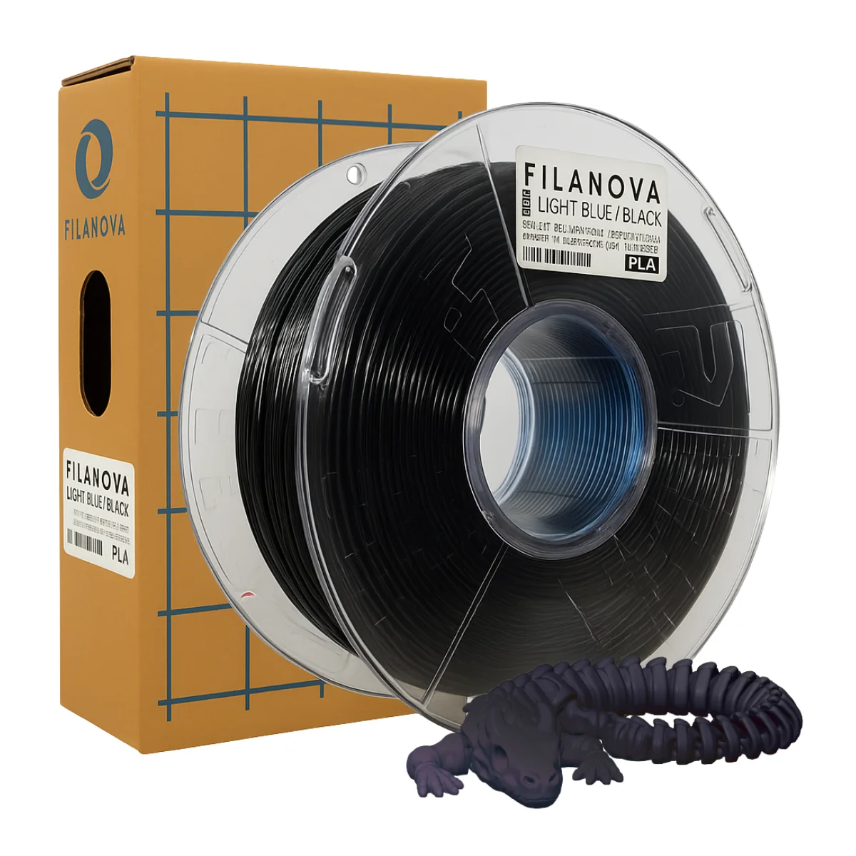 CELESTE Light Blue Black Azul claro Negro Filamento PLA Dual Color  Filanova x 1Kg