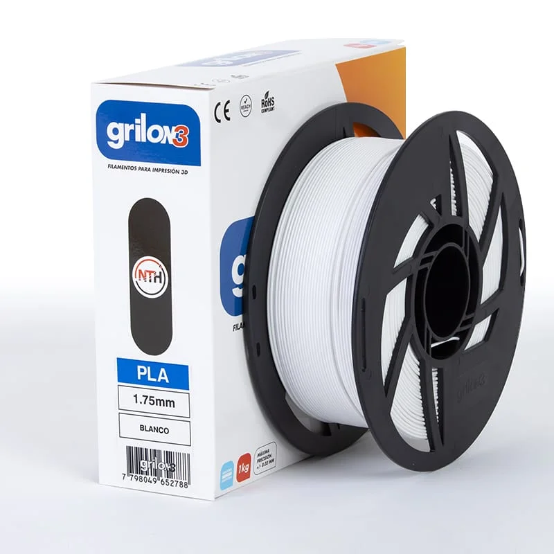 BLANCO PLA GRILON FILAMENTO 3D 1.75MM 1KG M10IBL175CJ