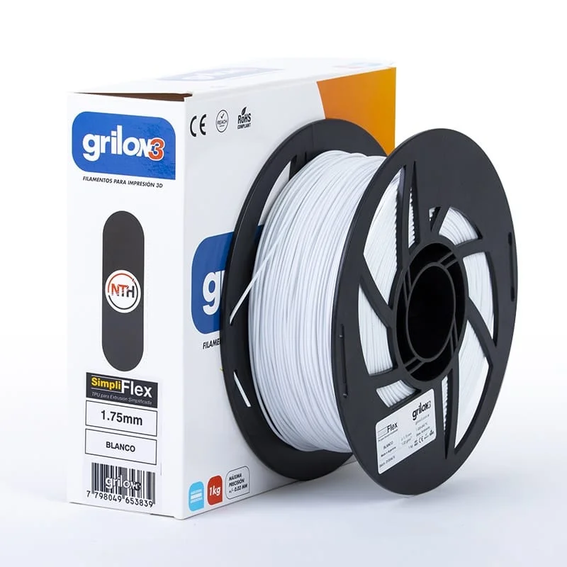 SIMPLIFLEX BLANCO GRILON FILAMENTO 3D 1.75MM 1KG FLEXIBLE TPU