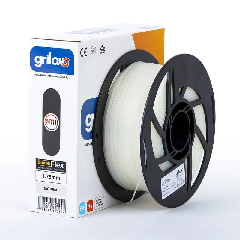 FLEXIBLE NATURAL GRILON FILAMENTO 3D 1.75MM 1KG FLEXIBLE