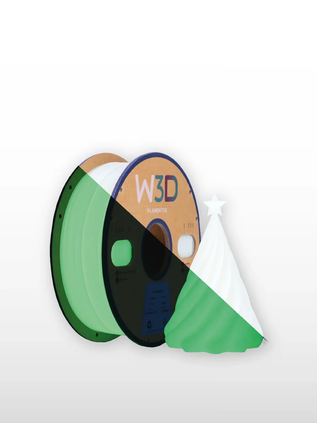 BRILLA EN LA OSCURIDAD VERDE (Glow in the dark Grenn) PLA W3D FILAMENTO 3D 1.75MM 1KG  0105001
